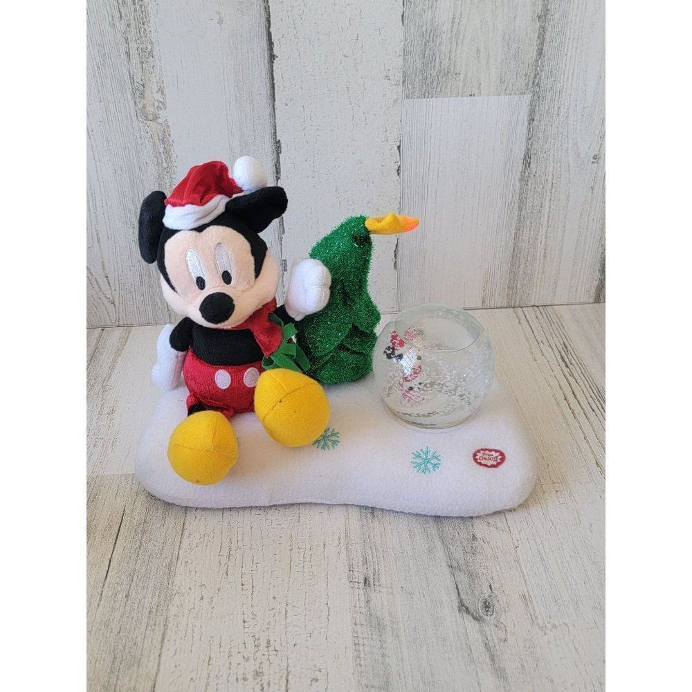 Kcare disney mickey mouse snow AS IS globe animated xmas decor plush figure tree